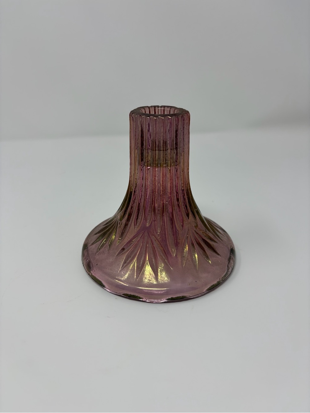 VTG Princess House Iridescent Pink Purple Glass Fairy Lamp Base ONLY